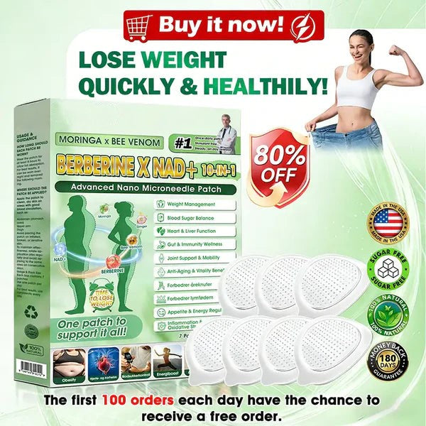 ✅Say Goodbye to Stubborn Belly Fat in 7 Days-Moringa·Berberine × NAD+ 10-in-1 Nano Microneedle Patch – Daily For Weight, Skin, Diabetes & Joint Health 🗽-H