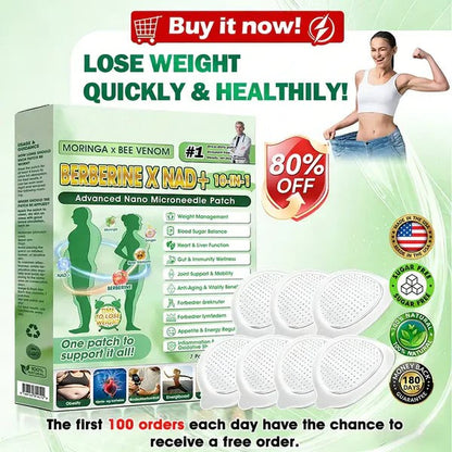 ✅Say Goodbye to Stubborn Belly Fat in 7 Days-Moringa·Berberine × NAD+ 10-in-1 Nano Microneedle Patch – Daily For Weight, Skin, Diabetes & Joint Health 🗽-H