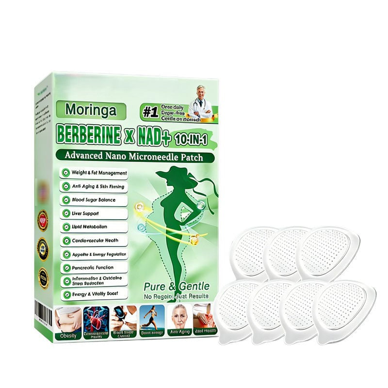 ✅Say Goodbye to Stubborn Belly Fat in 7 Days-Moringa·Berberine × NAD+ 10-in-1 Nano Microneedle Patch – Daily For Weight, Skin, Diabetes & Joint Health 🗽-H