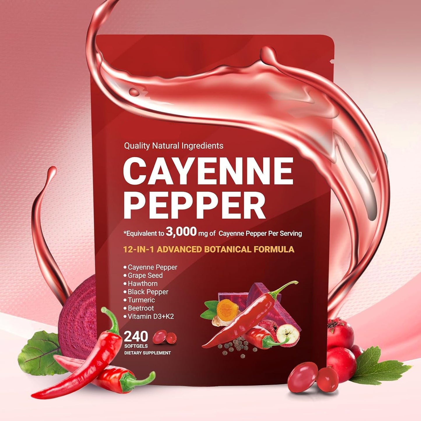 🏆Flash Sale⚡ 100K+ SOLD! 🏆Cayenne Pepper Softgels Supplement-H