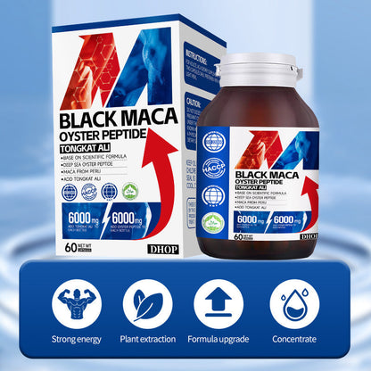 🏆Flash Sale⚡ 160K+ SOLD!✨DHOP Black Maca & Oyster Peptide: Ultimate Male Stamina & Vitality Booster-1T