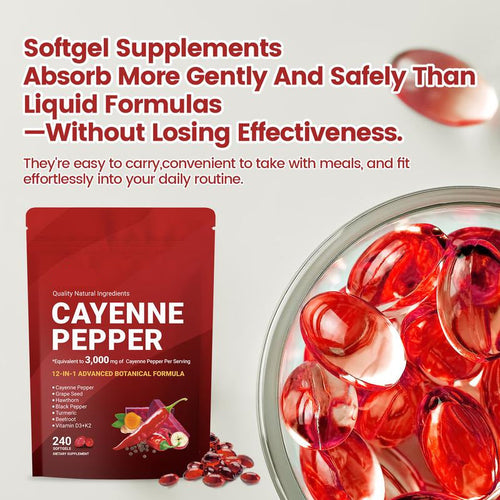 🏆Flash Sale⚡ 100K+ SOLD! 🏆Cayenne Pepper Softgels Supplement-H