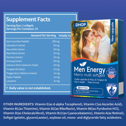 🏆Bestseller⚡ Hot Deal!✨DHOP Men's Energy Multi Softgels: Complete Male Nutrition, Energy & Vitality Enhancement-1T